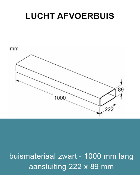 PVA BU100 - afvoerbuis 100 cm lang 222x89 mm